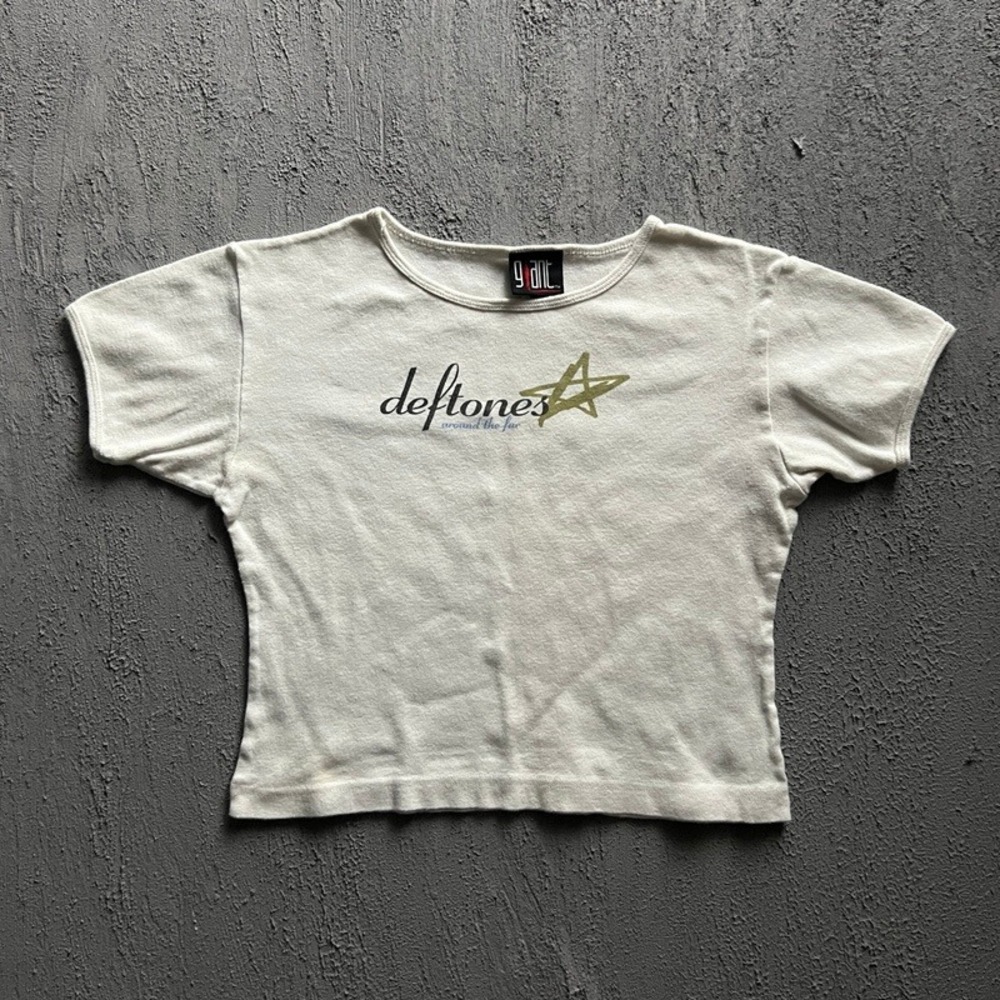 Vintage Deftones Around the Fur Baby Tee Shirt OSFA White 1990s Giant
